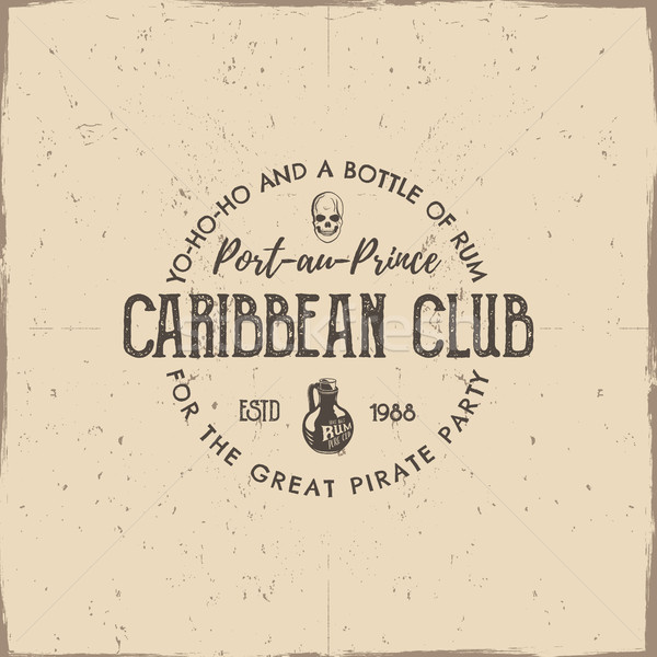 復古 標籤 徽 加勒比的 俱樂部 商業照片 © JeksonGraphics