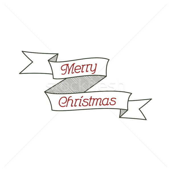 Stock photo: Happy Christmas typography wish sign. illustration of calligraphy label. Use for holiday photo overl