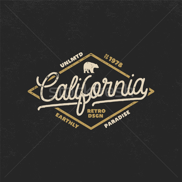 Summer California label with bear and typography elements. Retro surf style for t-shirts, emblems, m Stock photo © JeksonGraphics