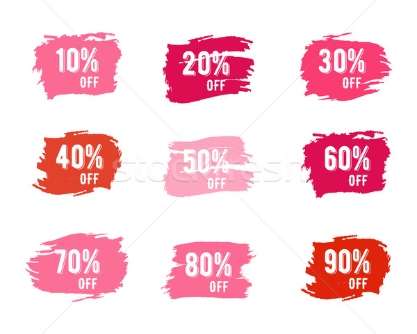 Stock photo: Christmas sale percents, new year, black friday, cyber monday or winter autumn discount price tags. 