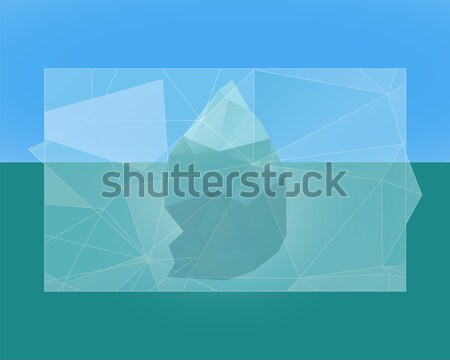Polygonal iceberg poster, banner and flyer.  Vector - low poly style. Triangle flat design. Winter t Stock photo © JeksonGraphics