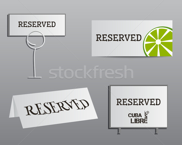 Reservation sign mock up template. Summer cocktail party with Cuba Libre cocktail. Fresh Modern ice  Stock photo © JeksonGraphics