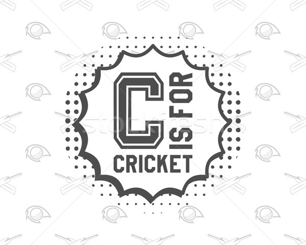 Foto stock: Retro · críquete · clube · emblema · projeto · logotipo