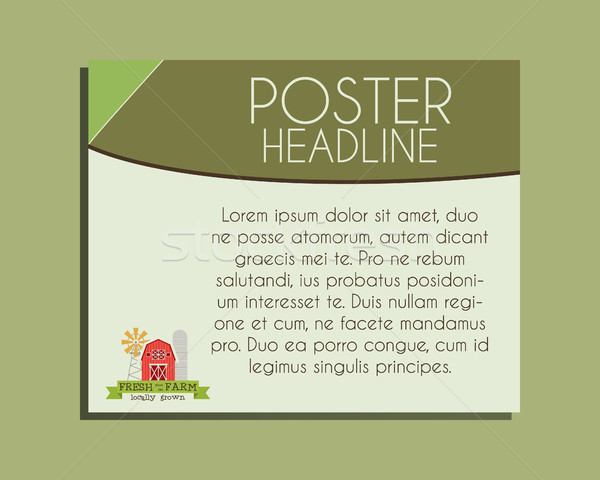 Stock photo: Ecology banner. Organic farm and natural products  poster design. Lovely colors. Vector