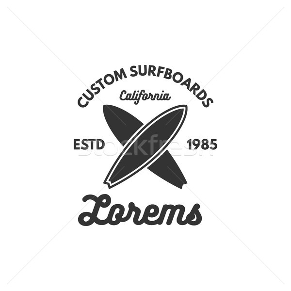 Vintage Surfing tee design. Retro t-shirt Graphics and Emblem for web design or print. Surfer, beach Stock photo © JeksonGraphics