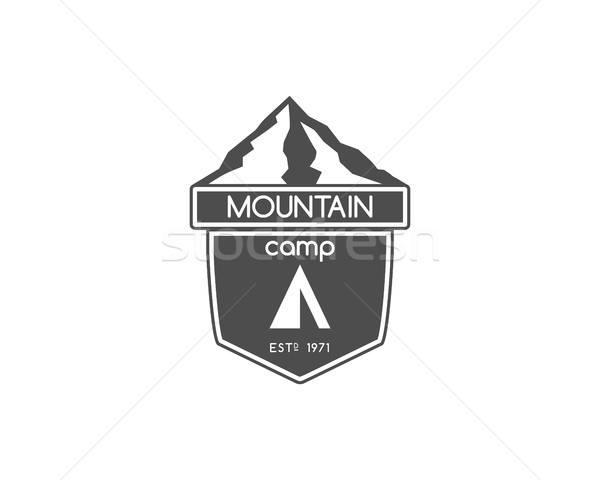 Vintage viajar montanha camping distintivo ao ar livre Foto stock © JeksonGraphics