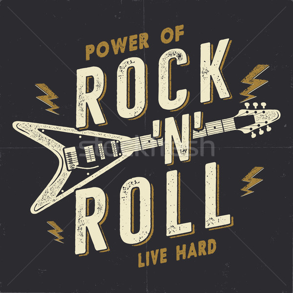 Vintage dessinés à la main Rock rouler affiche Photo stock © JeksonGraphics