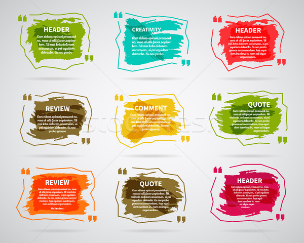 Wasserfarbe Tinte splash zitieren Vorlagen Blasen Stock foto © JeksonGraphics