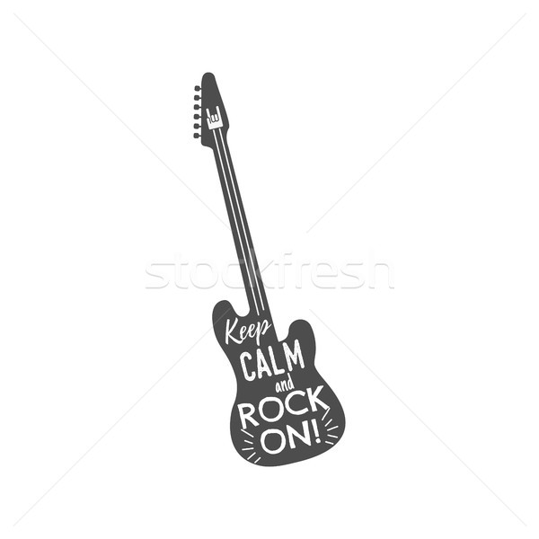 Rock guitarra emblema texto dentro Foto stock © JeksonGraphics