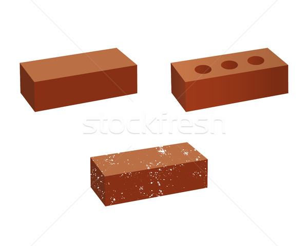 Just Brick icons set. Brick badge templates collection. You can use it as logo template - add text a Stock photo © JeksonGraphics