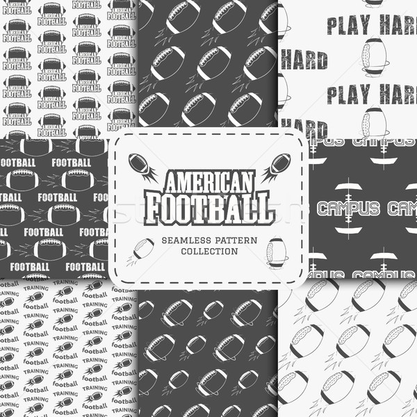 College american football team seamless pattern collection in retro style. Graphic vintage design fo Stock photo © JeksonGraphics