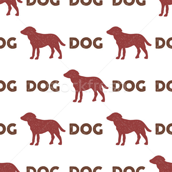 Year of the dog pattern. Symbol of 2018 seamless background. Dog icon and typography elements. Retro Stock photo © JeksonGraphics