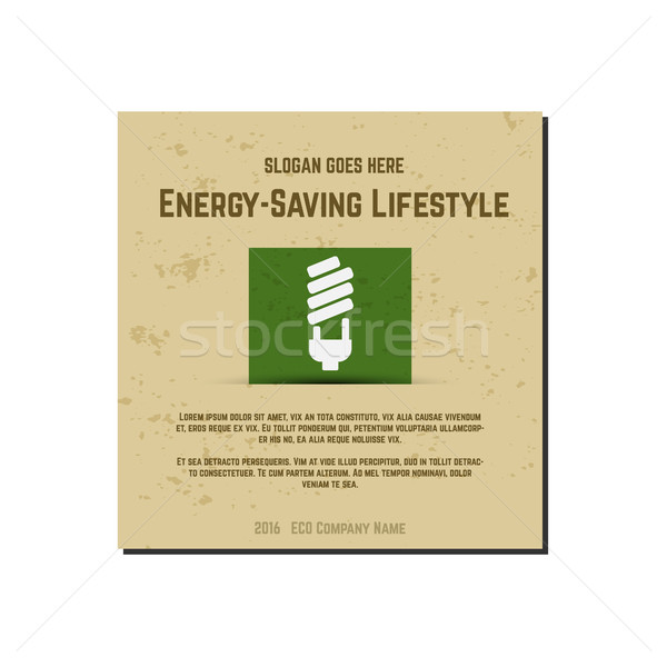 Nature banner, ecology poster with text for presentation, quotes. Eco organic labels and cards. Ener Stock photo © JeksonGraphics