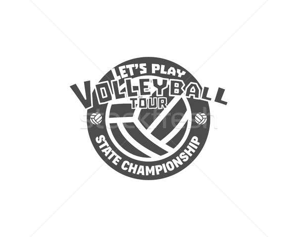 Voleybol etiket rozet logo ikon spor Stok fotoğraf © JeksonGraphics