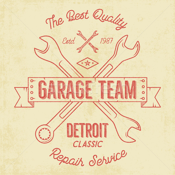 Garage Ouvrir la vintage design graphiques Detroit [[stock_photo]] © JeksonGraphics