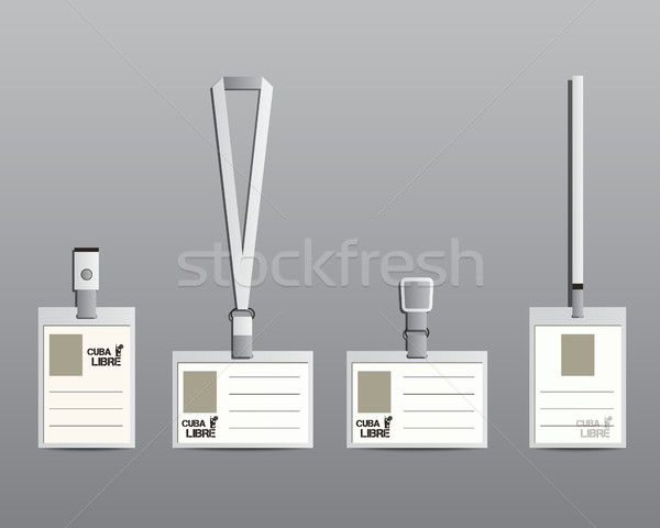 Stock photo: Brand identity elements - Lanyard, name tag holder and badge templates. Summer cocktail party with C