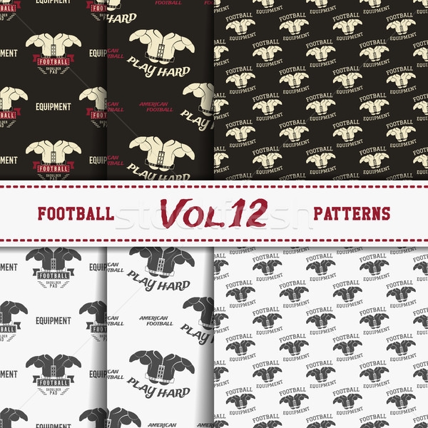 Set of american football patterns. Usa sports seamless background collection. Sport wallpaper with p Stock photo © JeksonGraphics