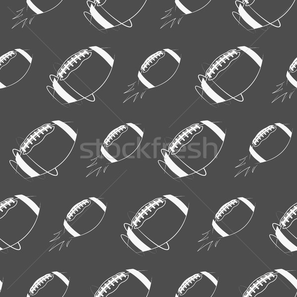 American football ball rocket seamless pattern in retro monochrome style. with training text. Stylis Stock photo © JeksonGraphics