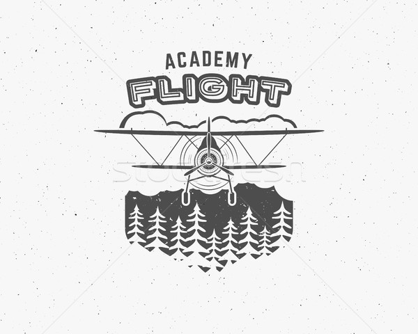 Vintage airplane emblem. Biplane label. Retro Plane badge, design elements. Aviation stamp. Airshow  Stock photo © JeksonGraphics