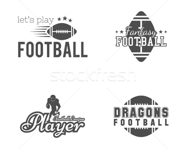 Stock photo: American football team, college badges, logos, labels, insignias set in retro style. Usa sport emble