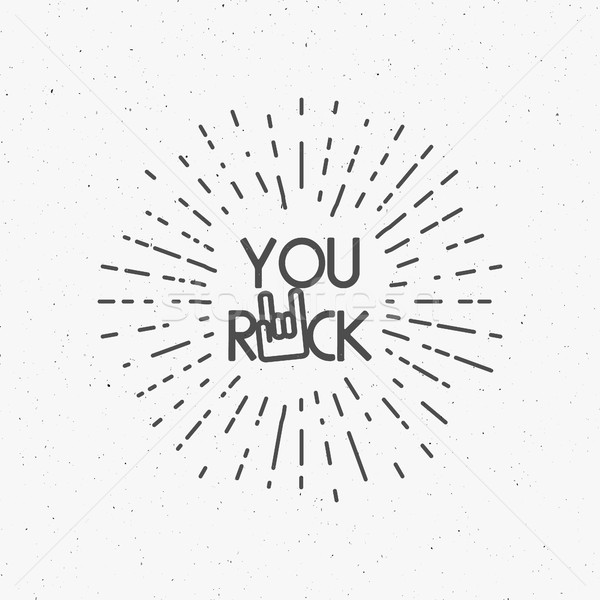 Vintage in bianco e nero rock rotolare badge segno di mano Foto d'archivio © JeksonGraphics