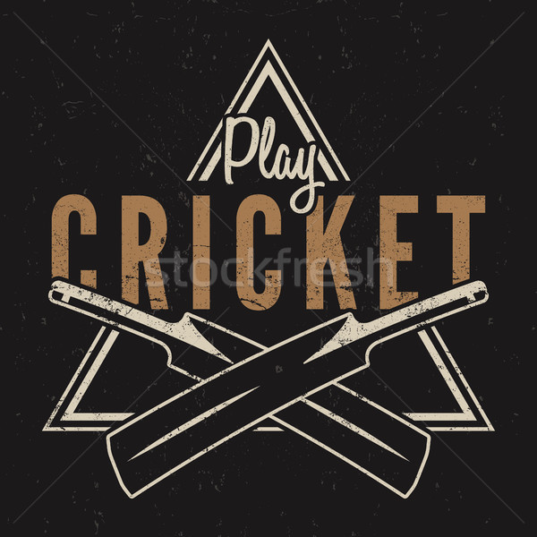 Retro cricket emblem design.  logo icon .  badge. Sports  symbols with  gear, equipment.  tee .  shi Stock photo © JeksonGraphics