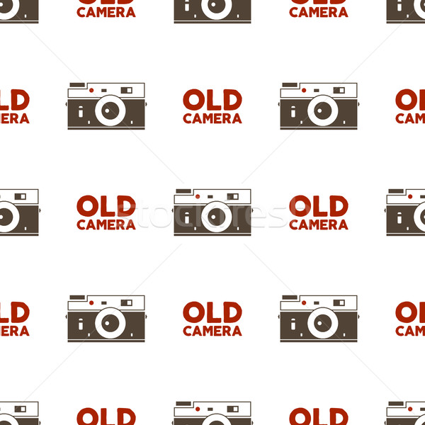 Old camera seamless pattern. Vintage photography elements and typography design. Vector background.  Stock photo © JeksonGraphics