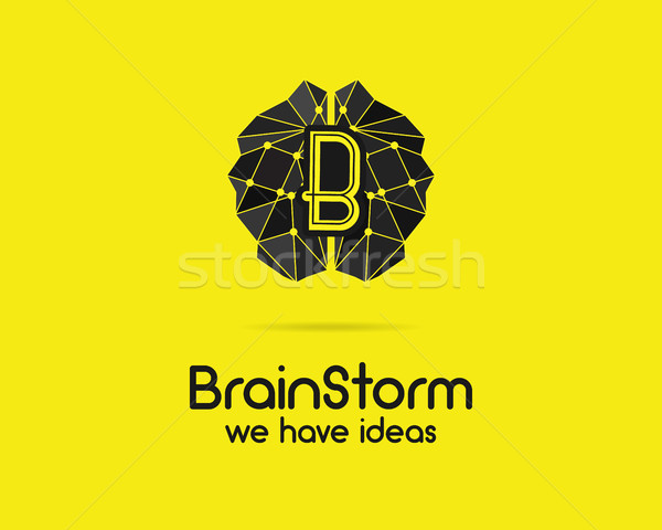 Cerveau création idée logo modèle Photo stock © JeksonGraphics