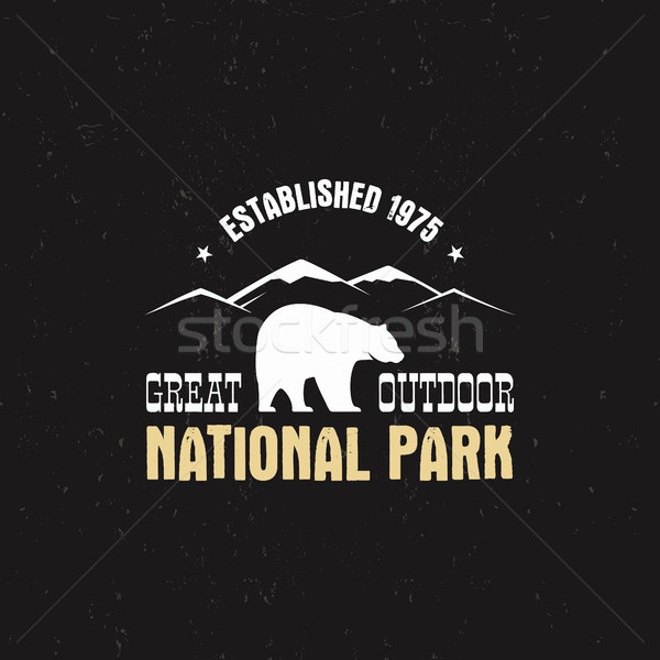 Stamp for national park, camp. Tourism hipster style patch, badge. Expedition emblem. Winter or summ Stock photo © JeksonGraphics