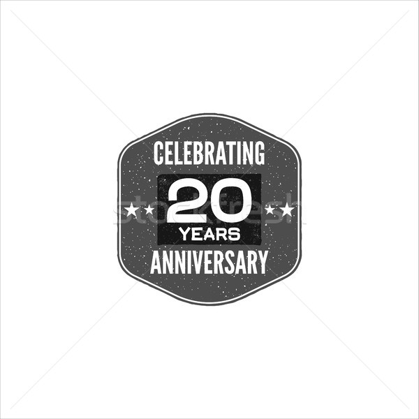 Celebrating 20 years anniversary badge, sign and emblem. Retro design. Easy to edit and use your num Stock photo © JeksonGraphics