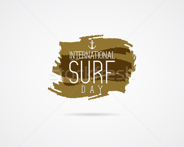 International surfing day graphic elements. surfing day typography emblem. Surfer party banner or si Stock photo © JeksonGraphics