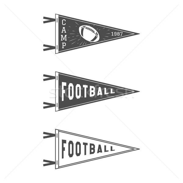 College Football Pennant Flags Set. Vector Football pendant Icons. University USA Sport flag, isolat Stock photo © JeksonGraphics