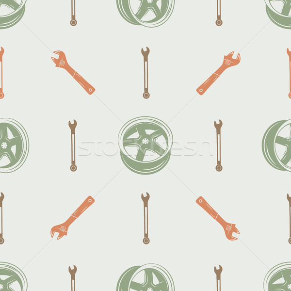 Auto Service Muster Garage Symbole Werkzeuge Stock foto © JeksonGraphics