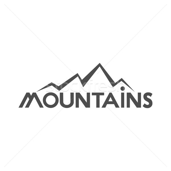 Hand drawn mountains badge. Wilderness old style typography label. Retro mountain logo design. vecto Stock photo © JeksonGraphics