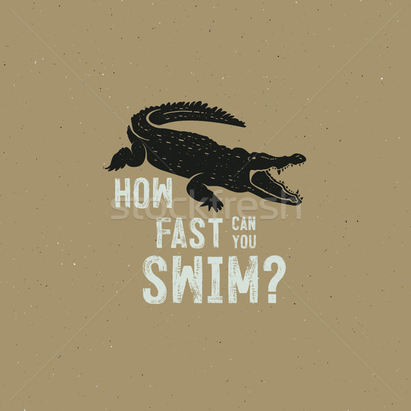 Krokodil logo sjabloon symbool alligator tekst Stockfoto © JeksonGraphics