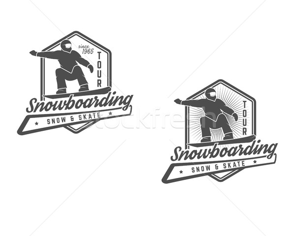 Set of Snowboarding logo, label templates. Winter sport badges. Extreme Emblem and icon. Adventure i Stock photo © JeksonGraphics