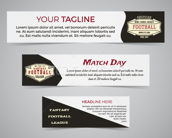 Stock photo: Set of American football banner template with soccer logo, label and badge. Stylish bright identity 