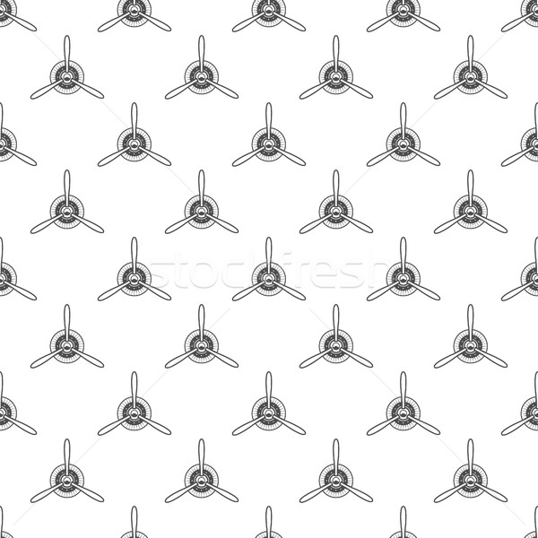 Vintage airplane pattern. Biplane propellers seamless background. Retro Plane wallpaper and design e Stock photo © JeksonGraphics