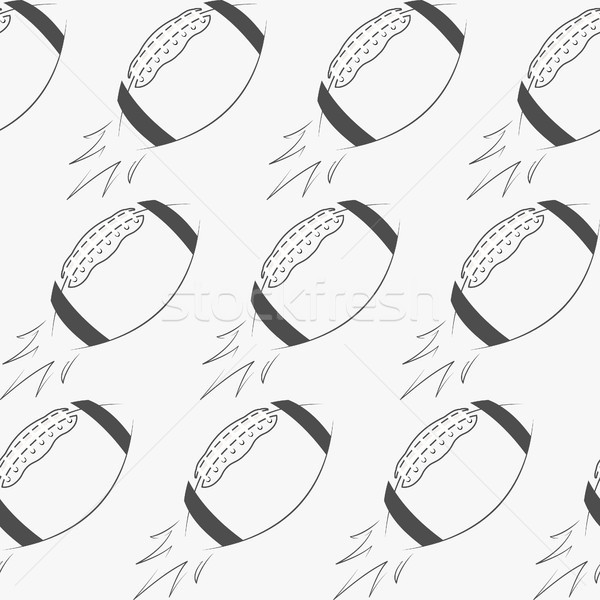 American football ball rocket seamless pattern in retro monochrome style. with training text. Stylis Stock photo © JeksonGraphics