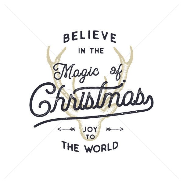 Weihnachten Typografie zitieren Design Magie glücklich Stock foto © JeksonGraphics