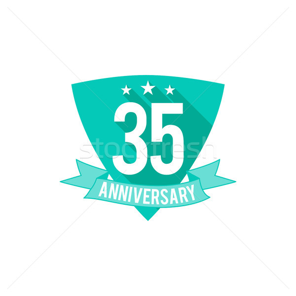 35 years Anniversary badge, sign and emblem. Flat design. Easy to edit and use your number, text. il Stock photo © JeksonGraphics