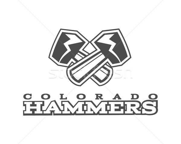 American football label. Hammer logo element innovative and creative inspiration for business compan Stock photo © JeksonGraphics
