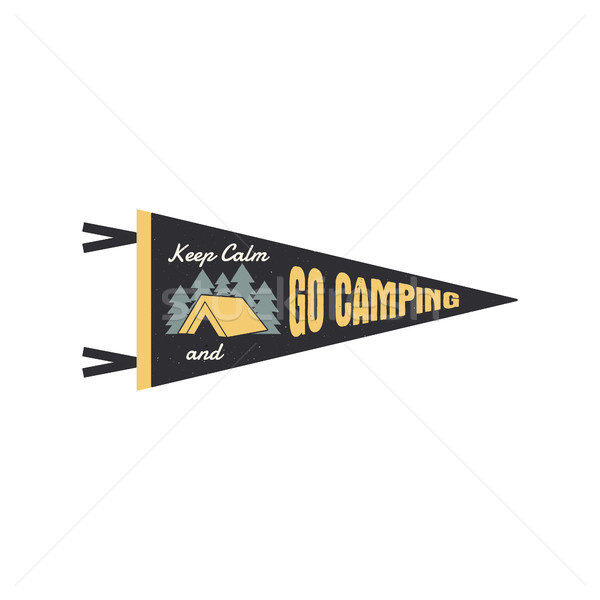 Abenteuer camping explorer Flagge Design Jahrgang Stock foto © JeksonGraphics