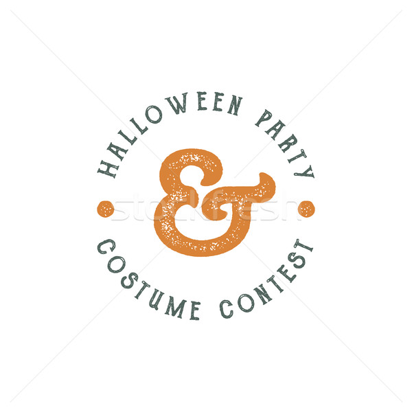 Happy Halloween 2016 vintage Party Label. Typography insignia for celebration holiday. Retro badge,  Stock photo © JeksonGraphics