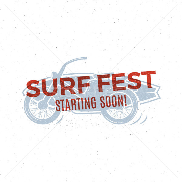Vintage Surfing tee design. Retro Surf fest t-shirt Graphics and Emblem for web or print. Surfer mot Stock photo © JeksonGraphics