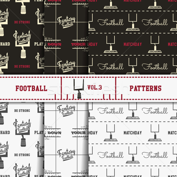 Set of american football patterns. Usa sports seamless background collection. Sport wallpaper with g Stock photo © JeksonGraphics