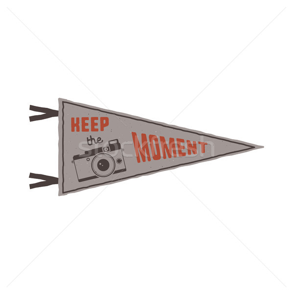 Keep the moment pennant. Flag pendant design in retro colors style. Drawing for prints on t-shirts,  Stock photo © JeksonGraphics