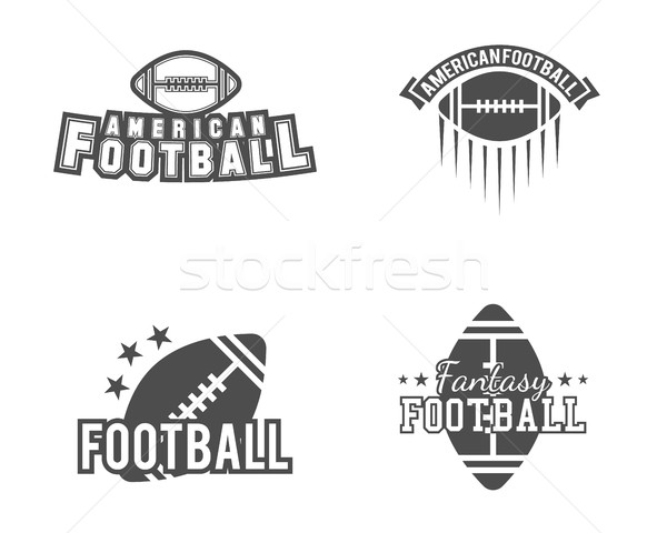 Foto stock: Americano · fútbol · equipo · universidad · insignias · logos