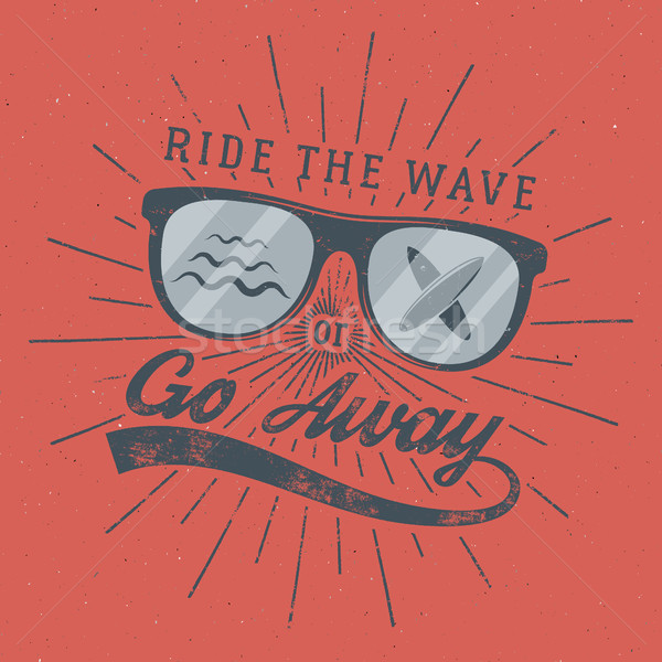 Vintage Surfing Poster for web design or print. Surfer glasses emblem, summer and typography sign -  Stock photo © JeksonGraphics