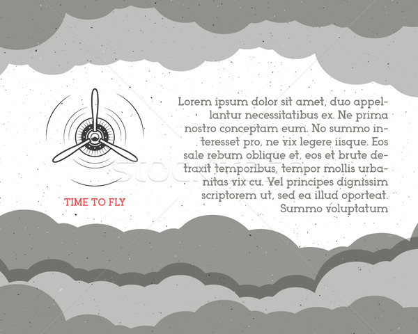 Vintage самолет небе пропеллер эмблема биплан Сток-фото © JeksonGraphics